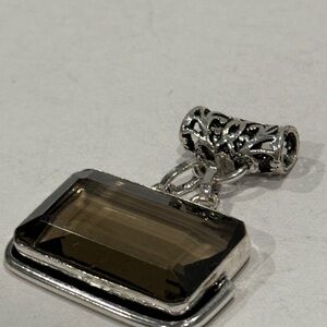 🆕 Natural Smoky Quartz Gemstone With Sterling Silver Pendant 🆕